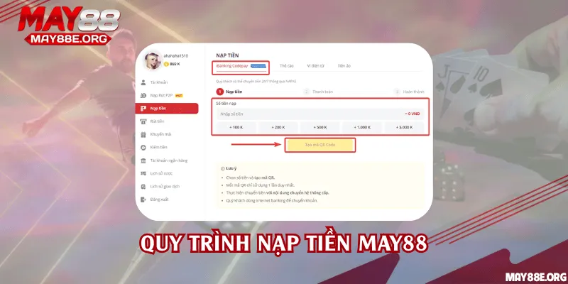 Nạp tiền May88
